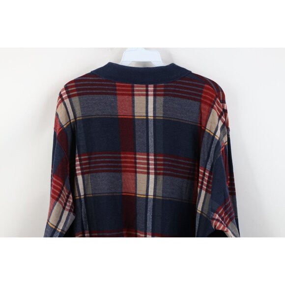 Vintage 90s Chaps Ralph Lauren Mens Large Faded long Sleeve Rugby Polo Plaid - Picture 11 of 12